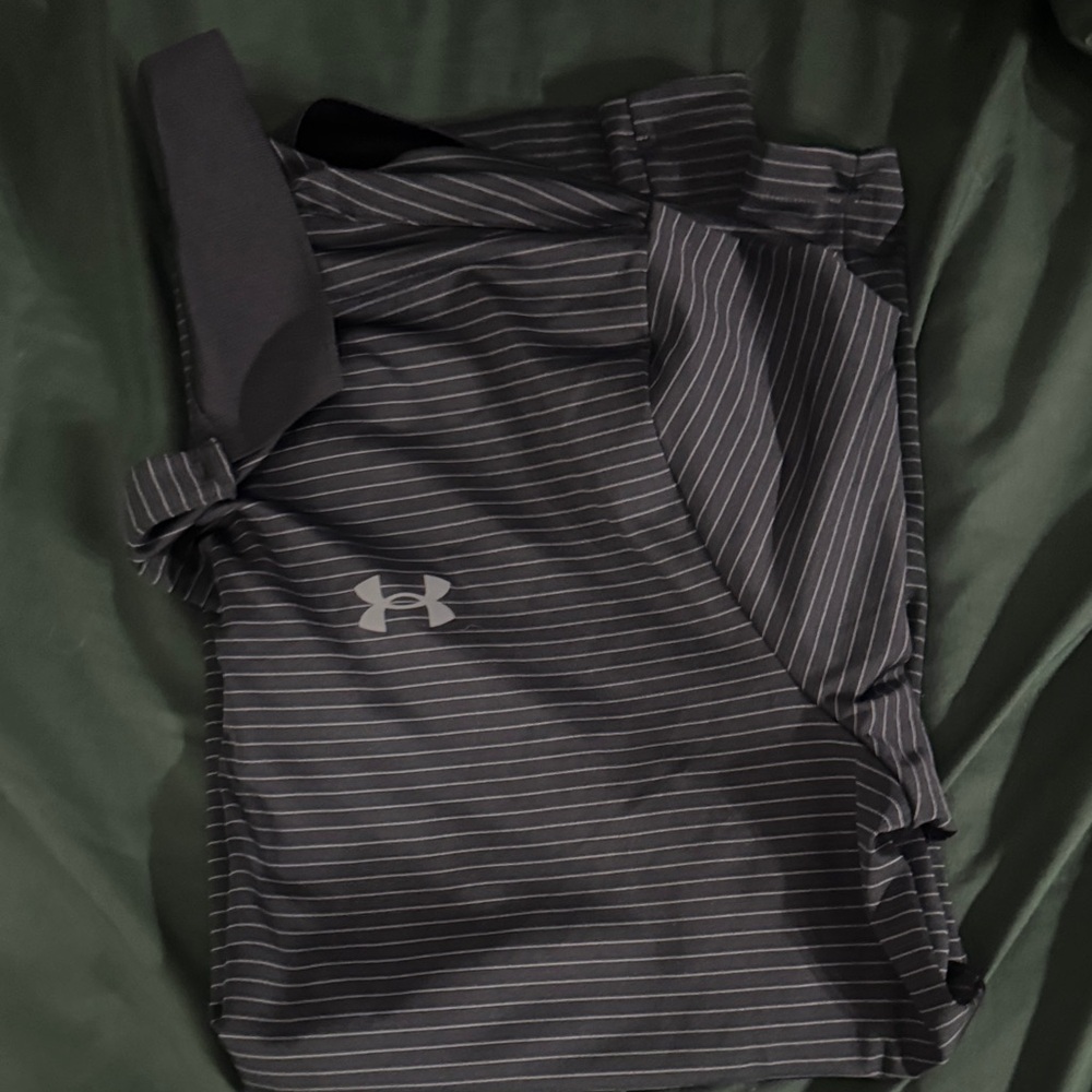 Under Armour Black and Gray Striped Shorts